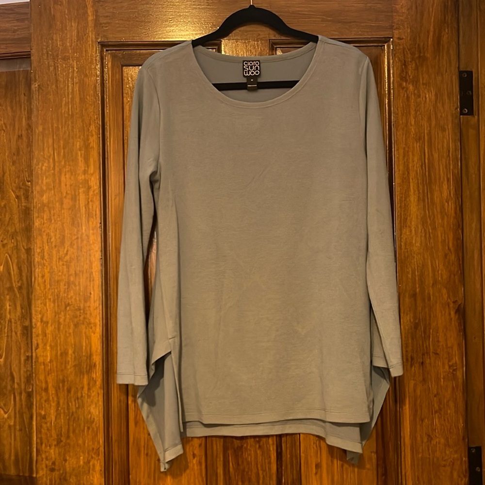 Clara Sun Woo Asymmetrical Top in Blue SZ M